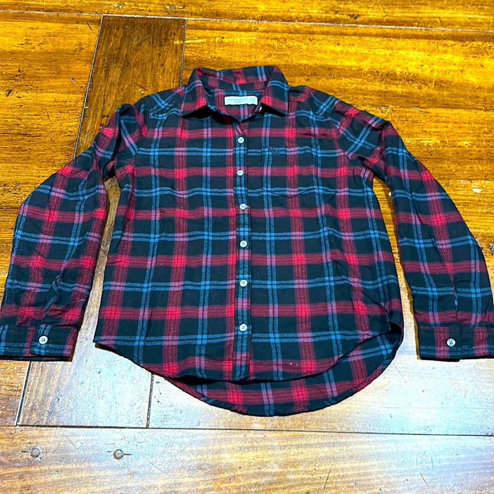 Abercrombie kids plaid flannel shirt size 9-10